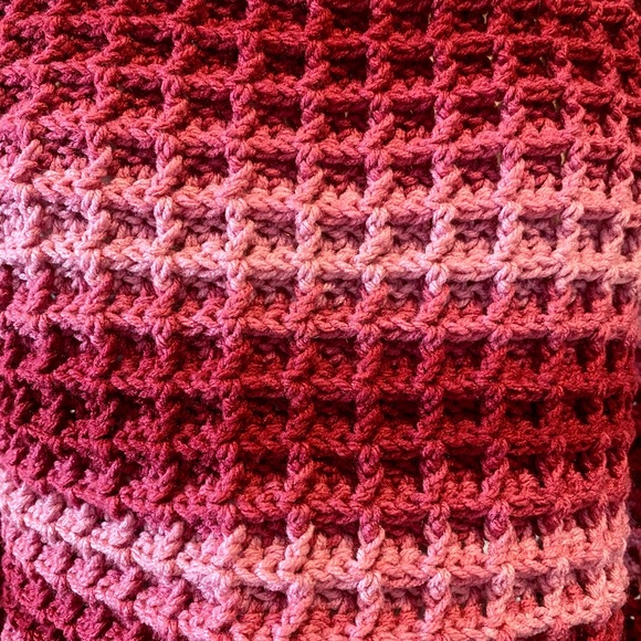 HANDMADE Crochet Vintage Boho Mock Neck Poncho - Picture 6 of 8